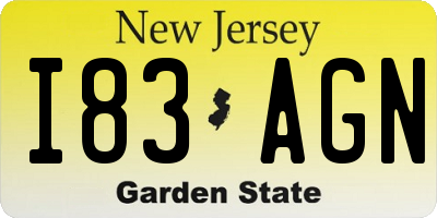 NJ license plate I83AGN
