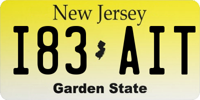 NJ license plate I83AIT