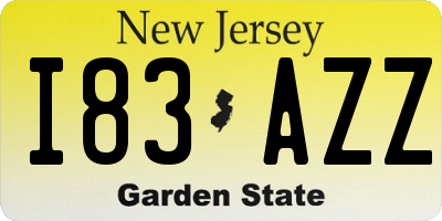 NJ license plate I83AZZ