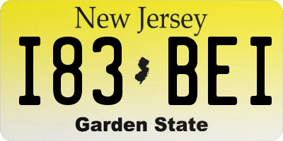 NJ license plate I83BEI