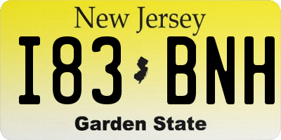 NJ license plate I83BNH