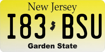 NJ license plate I83BSU