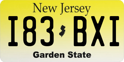 NJ license plate I83BXI