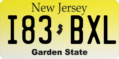 NJ license plate I83BXL