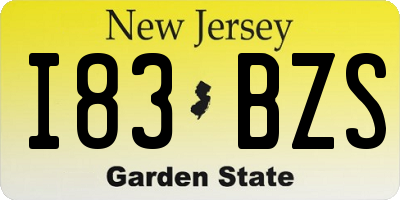 NJ license plate I83BZS