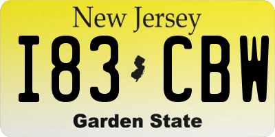 NJ license plate I83CBW