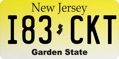 NJ license plate I83CKT
