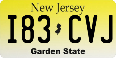 NJ license plate I83CVJ