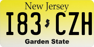 NJ license plate I83CZH