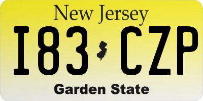 NJ license plate I83CZP