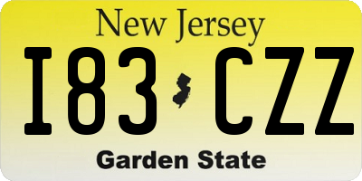 NJ license plate I83CZZ