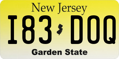 NJ license plate I83DOQ