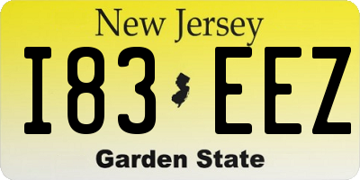 NJ license plate I83EEZ