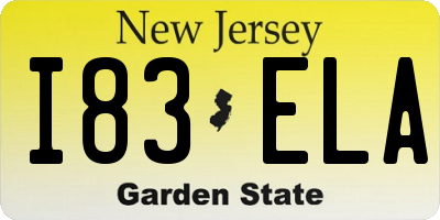 NJ license plate I83ELA