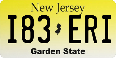 NJ license plate I83ERI