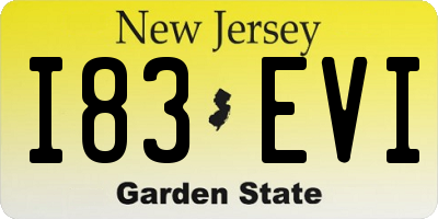 NJ license plate I83EVI