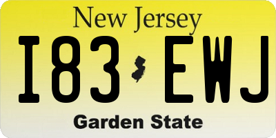 NJ license plate I83EWJ