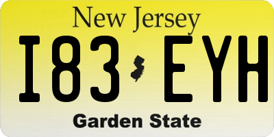 NJ license plate I83EYH
