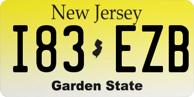 NJ license plate I83EZB