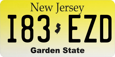 NJ license plate I83EZD