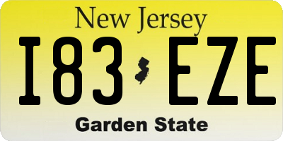 NJ license plate I83EZE