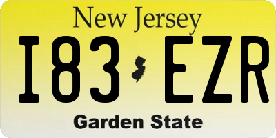 NJ license plate I83EZR