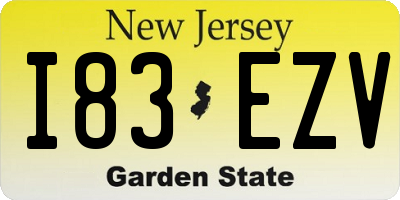 NJ license plate I83EZV