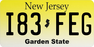 NJ license plate I83FEG