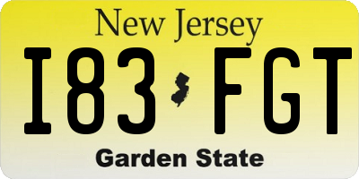 NJ license plate I83FGT