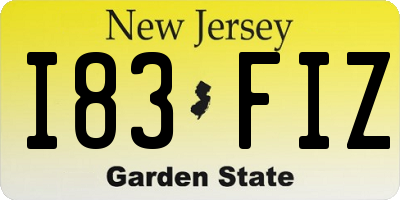 NJ license plate I83FIZ
