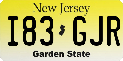 NJ license plate I83GJR