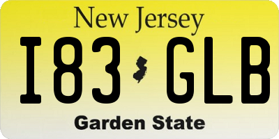 NJ license plate I83GLB