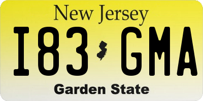 NJ license plate I83GMA