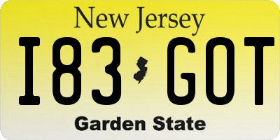 NJ license plate I83GOT