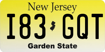 NJ license plate I83GQT