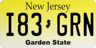 NJ license plate I83GRN