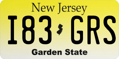 NJ license plate I83GRS