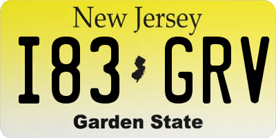 NJ license plate I83GRV
