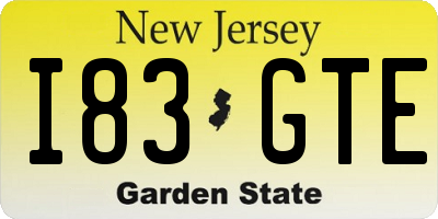 NJ license plate I83GTE