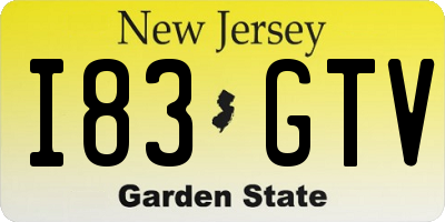 NJ license plate I83GTV
