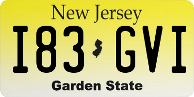 NJ license plate I83GVI
