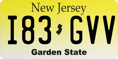 NJ license plate I83GVV