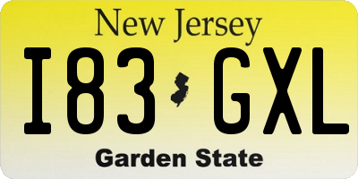 NJ license plate I83GXL