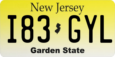 NJ license plate I83GYL