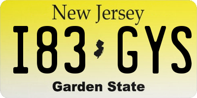 NJ license plate I83GYS