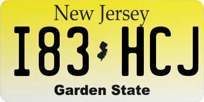 NJ license plate I83HCJ