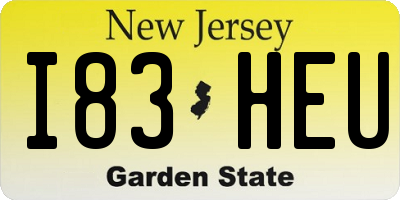 NJ license plate I83HEU