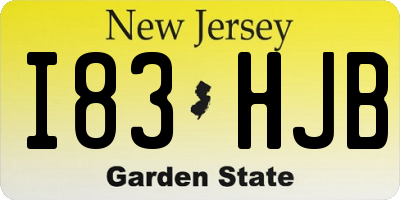 NJ license plate I83HJB