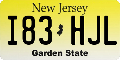 NJ license plate I83HJL