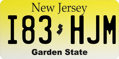 NJ license plate I83HJM